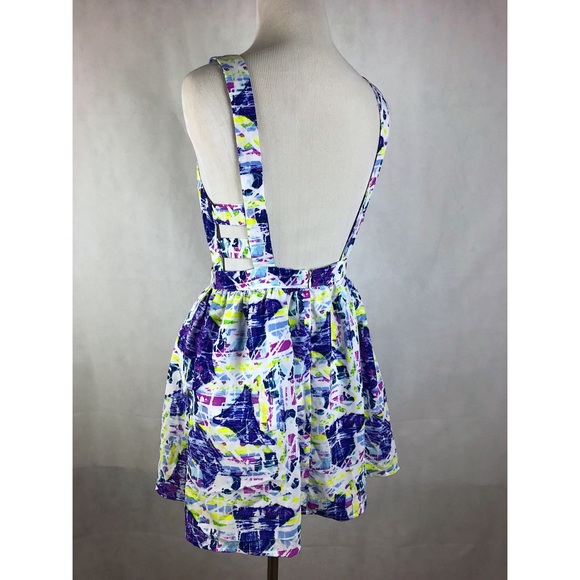 Blue floral Cut out Backless Sun dress - Picture 4 of 5